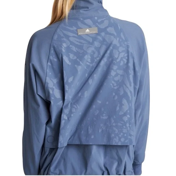 Adidas by Stella McCartney steel Blue zip up lightweight windbreaker Jacket xs - Picture 5 of 13